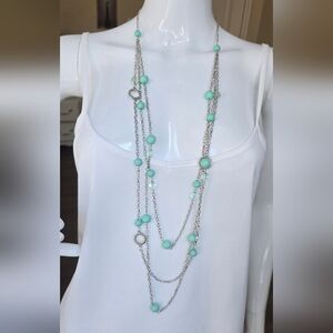 Elegant Silver and Mint Necklace